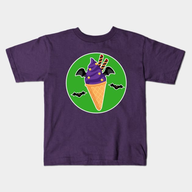Cute Halloween Ice Cream Kids T-Shirt by Just a Cute World